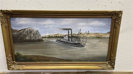 Framed Original Painting y CM Collingwood - 31x17