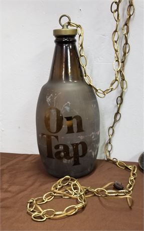 Vintage Hanging Beer Bottle Lamp = 18"