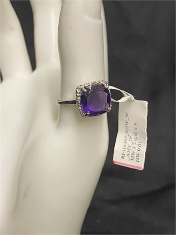 NWT Sterling Amethyst Size 8