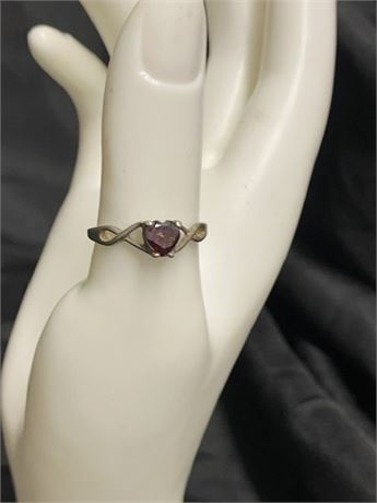 Sterling With Ruby Stone Size 8