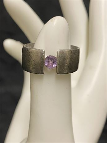 Sterling with purple stone Size 6