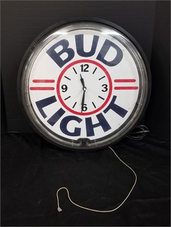 Bud Light Neon Clock - Non Working - 20" Diameter