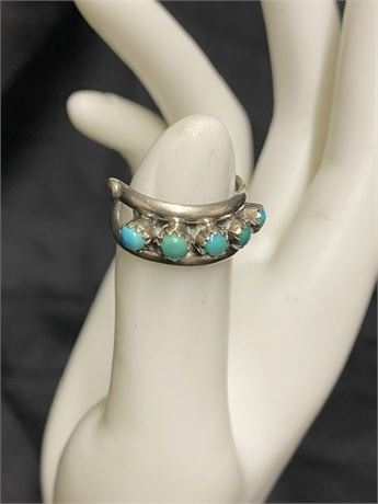 Sterling & Turquoise Ring Size 6