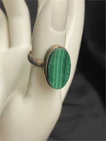 Sterling & Malachite Ring Size 7