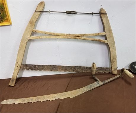 Primitive Wood Saw Pair