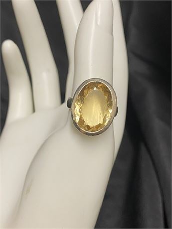 Sterling & Citrine Ring Size 8