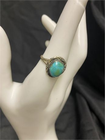 Sterling Turquoise Hand Made Ring Size 6.5