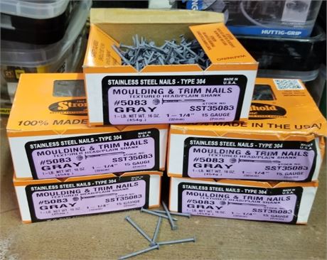 1 - ¼" Molding Nails (Gray) 5 - 1lb Boxes