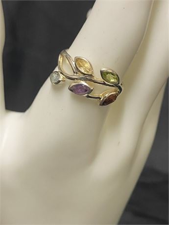 Sterling Multicolored stones size 9.5