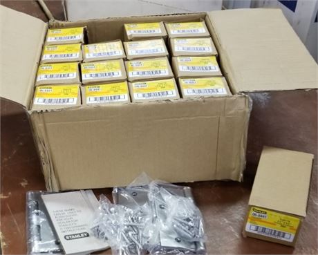 4.5" x 4.5" Stanley Hinges & Screws - 16 Boxes x 3