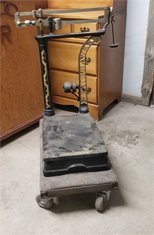 Antique Rolling Fairbanks Floor Scale