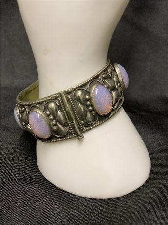 Sterling Silver Purple and Pink Stones Bracelet