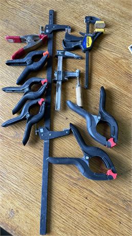 Assorted Wood Working Clamps - 9pcs