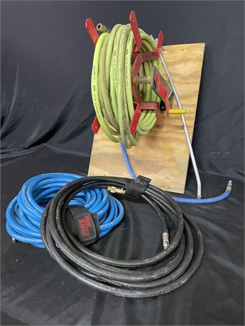 Assorted Air Hoses & Roller