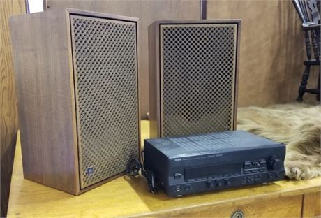 Vintage Yamaha Receiver & JBL Speakers - 14x14x24