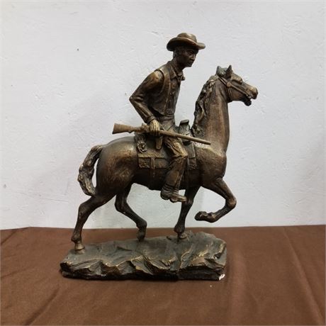 1969 Signed Rifleman on Horse Sculpture