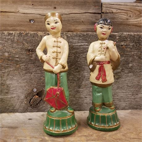 9" Vintage Asian Statues