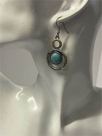 Dangle Circle Turquoise Earrings