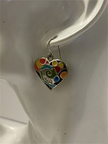 Multicolored heart earrings