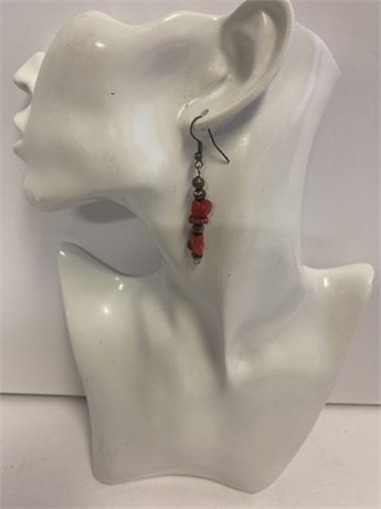 Dangle Earrings with Redstone