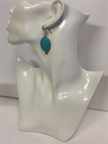 Turquoise Oval Dangle Earrings