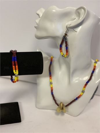 Multicolored Beaded Jewelry Set