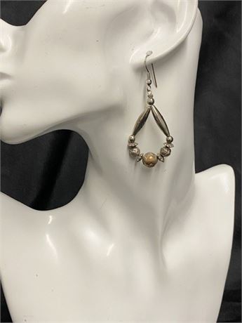 Metal Beaded Dangle Earrings