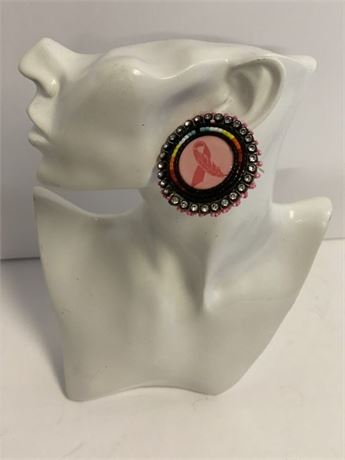 Beaded Breast Cancer Earrings