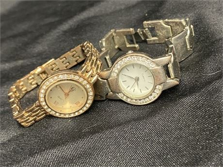 To Sterling Silver Watches with Diamond Like Stones