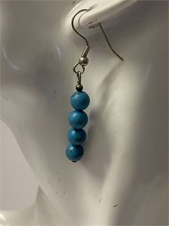 Turquoise Beads Dangle Earrings