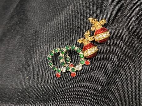 Two Pairs of Christmas Earrings