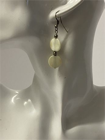 Cream Oval Earrings