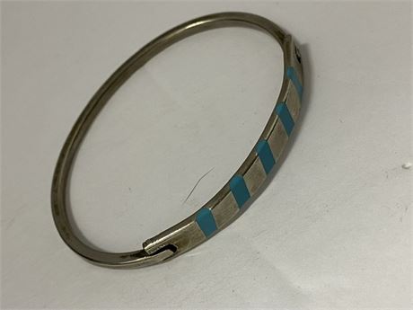 Sterling Bangle Braclets with Turquoise