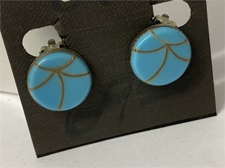 Circle turquoise earrings