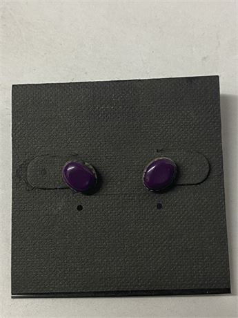 Purple stone earrings