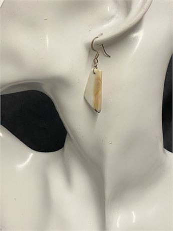 White Stone Dangle Earrings