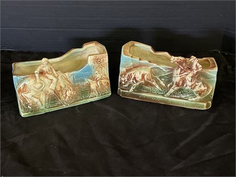 Vintage McCoy Cowboy Pottery Pair