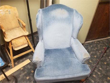 Medium Blue Wingback Chair