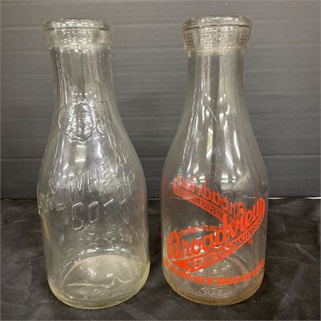 Vintage Milk Bottle Pair