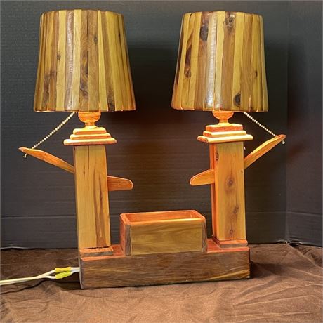 Vintage Wood Table Lamp