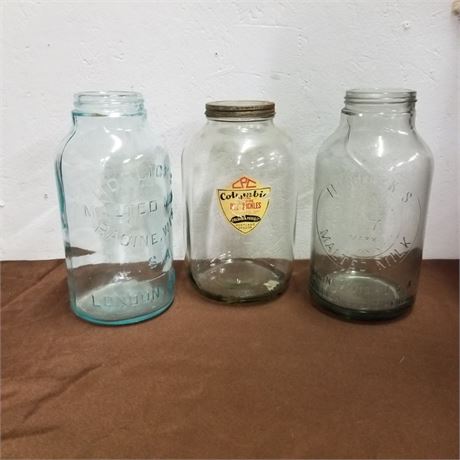 Vintage Malted Milk & Pickle Jars