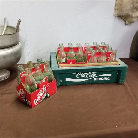 Collectible Cardboard & Plastic Coca-Cola Caddys & Bottles