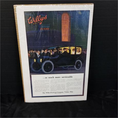 Collectible Willys Advertising Piece - 11x16