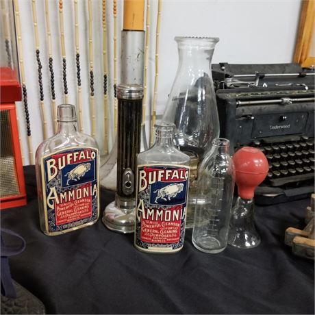 Vintage Glass, Oil Lamp🪔 Flashlight 🔦& Horn