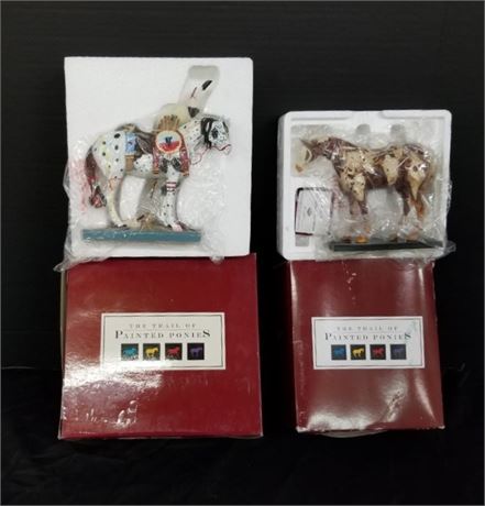 New In Box Trails of Painted Ponies Sculpture Pair