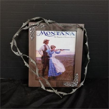 Framed Montana Magazine Cover & Razor Wire Loop...10x11