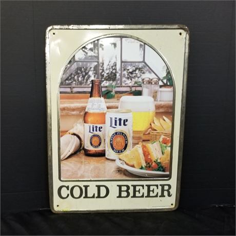 Old School Metal Lite Beer Sign...17x24