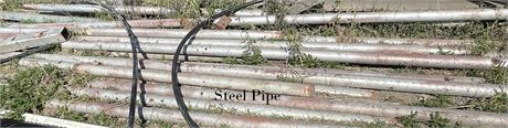 14 PIECES STEEL PIPE, VARIOUS LENGTHS