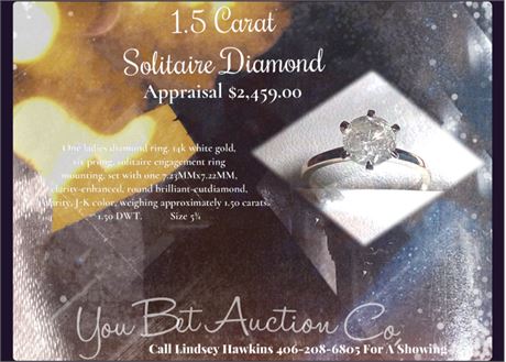 1.5 Solitaire Diamond appraised at 2,459.00