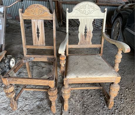 2 VINTAGE FANCY WOODEN CHAIRS
